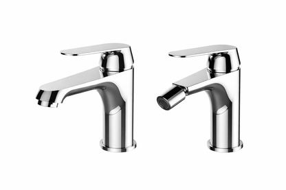 Set Miscelatori Lavabo + Bidet Cromati con Piletta Click Clack 1”1/4 - Serie DREAM