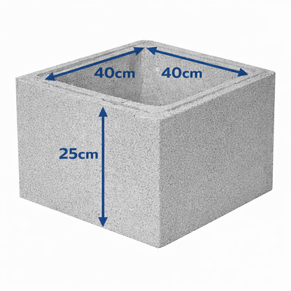 Blocco in CLS per Canna Fumaria – Modulo Quadrato Prefabbricato