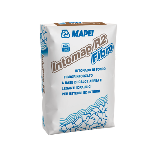 MAPEI Intomap R2 Fibro – Intonaco di Fondo Fibrorinforzato Calce-Cemento per Interni ed Esterni