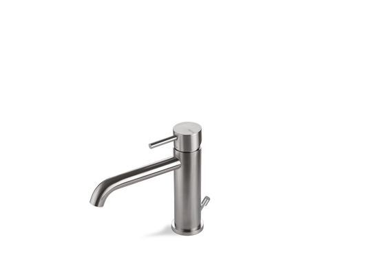 Miscelatore Lavabo VEMA V17010 Tiber Steel Acciaio Inox con Scarico 1”1/4