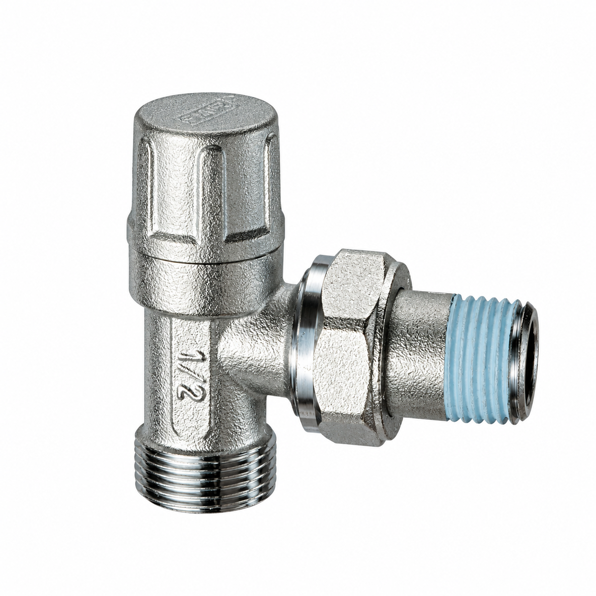Kit Valvola e Detentore a Squadra 1/2" con Testa Termostatica