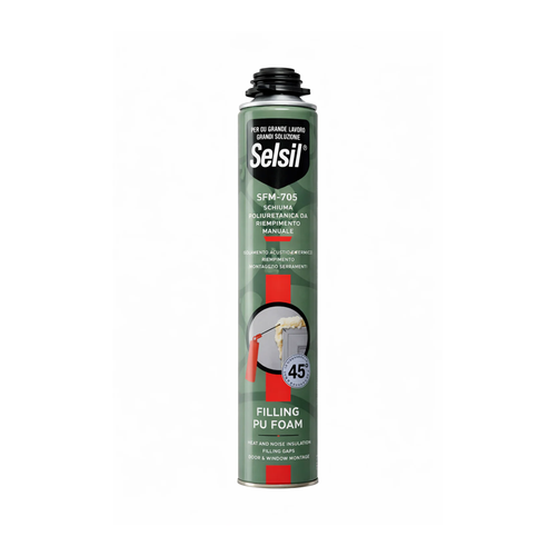 SELSIL - Schiuma Rapida Poliuretanica di Montaggio Spray – Adesione Rapida e Sigillatura
