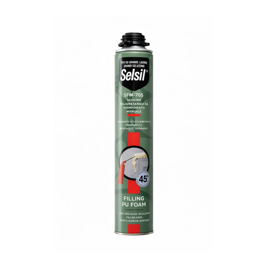 SELSIL - Schiuma Rapida Poliuretanica di Montaggio Spray – Adesione Rapida e Sigillatura