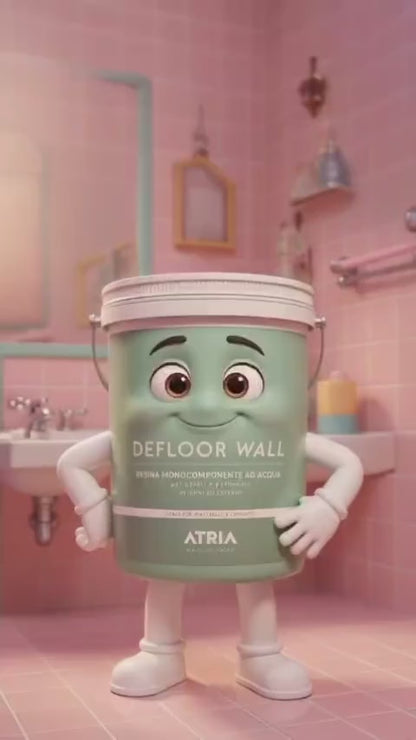 ATRIA - DEFLOOR WALL Resina Acril-Poliuretanica Monocomponente per Pavimenti e Pareti – Finitura Continua Idrodiluibile per Interno ed Esterno