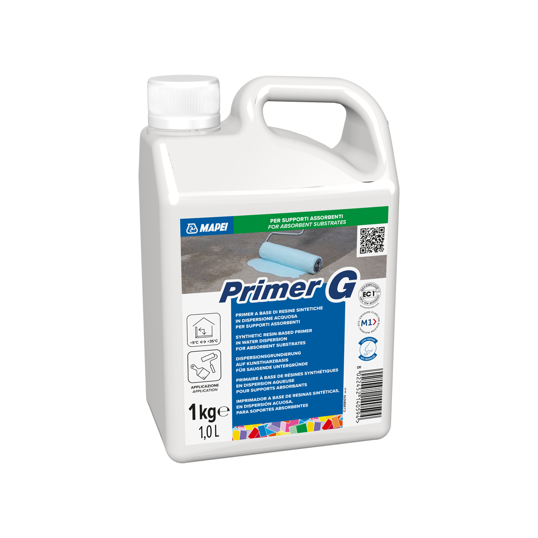 MAPEI Primer G – Primer Acrilico per Gesso, Anidrite e Superfici Cementizie | Regolarizzante Assorbimento e Fissativo