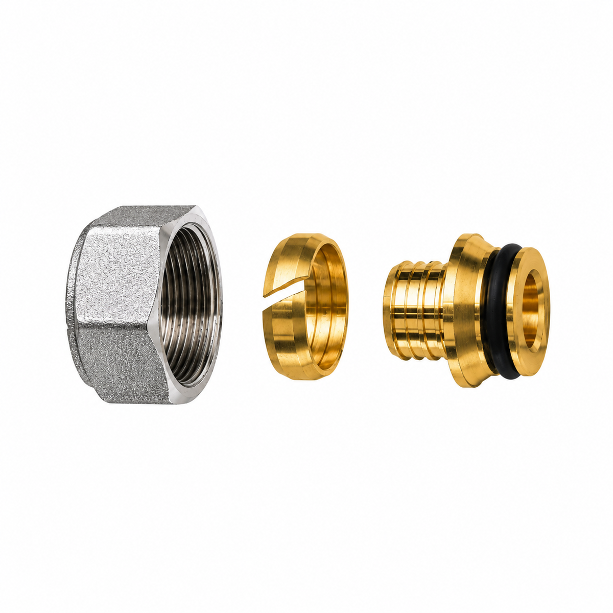 Adattatore per Tubo Plastica con Calotta Cromata - 12x2/ 15x2.5/ 16x2.2/ 18x2.5 mm