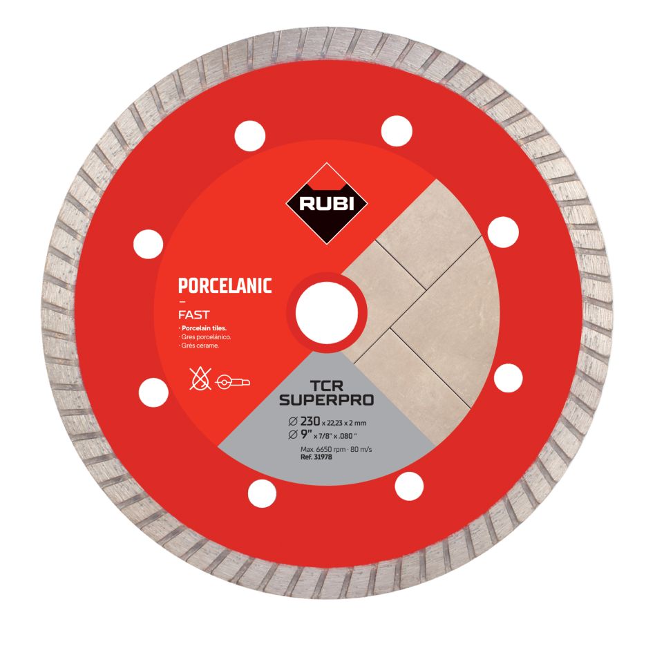 Disco Diamantato Turbo RUBI per Gres Porcellanato Ø 115 e Ø 230